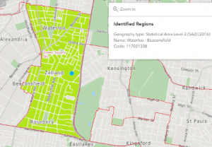 Australian Bureau of Statistics Map of Waterloo - Beaconsfield Statistical Area Level 2