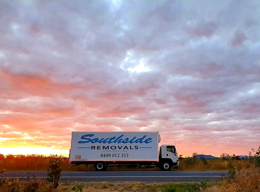 Southside Removals Van on the Road at Sunset